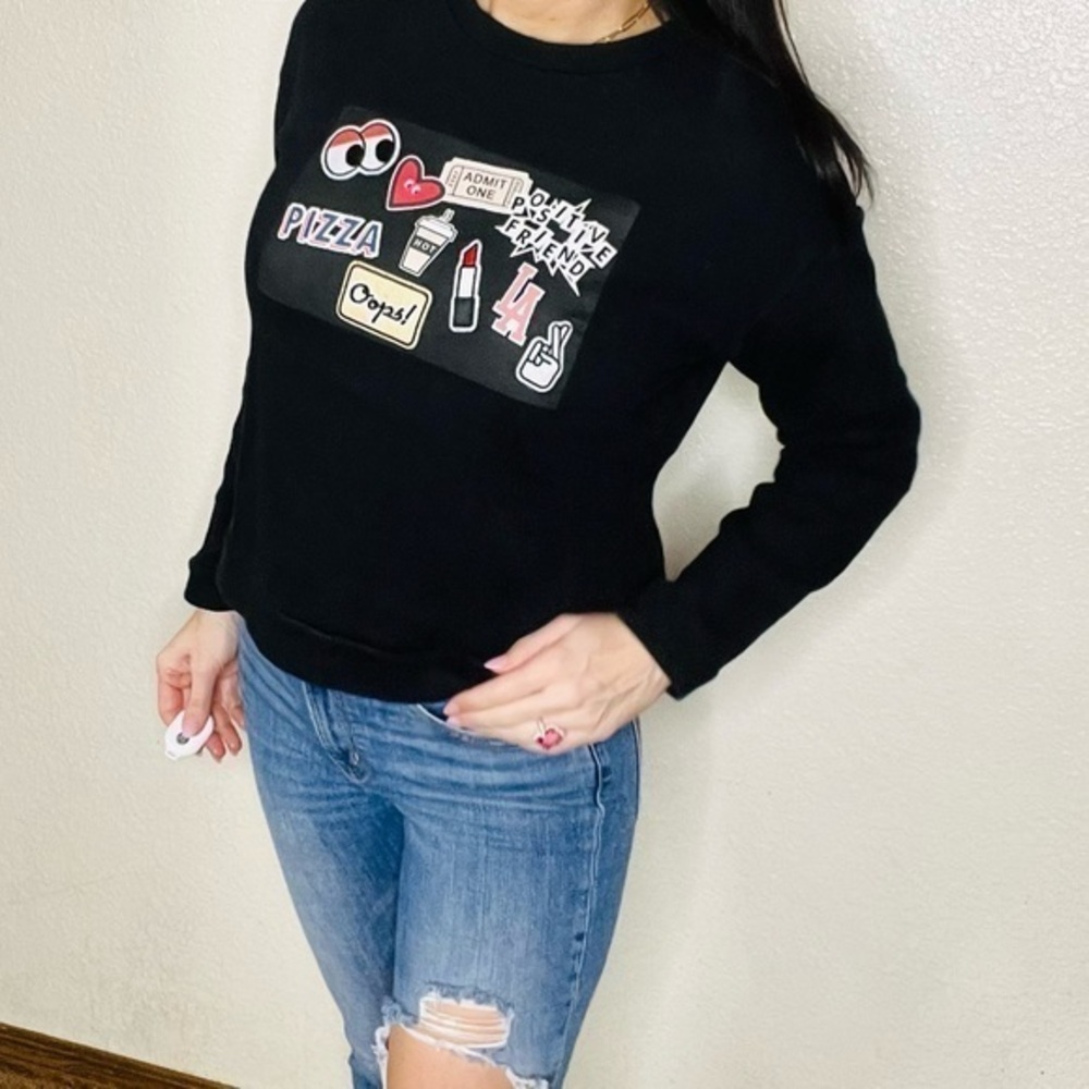 Zara‎ Black Graphic Sweatshirt